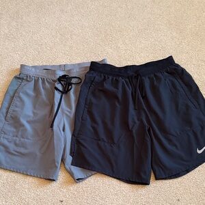 Nike Men's Dual Pack Black and Gray Athletic Shorts